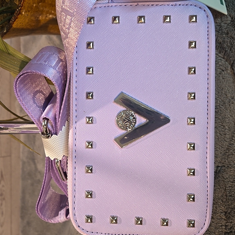 Valentino Orlandi Lavender Silver Studded Crossbody Bag - Picture 2 of 8
